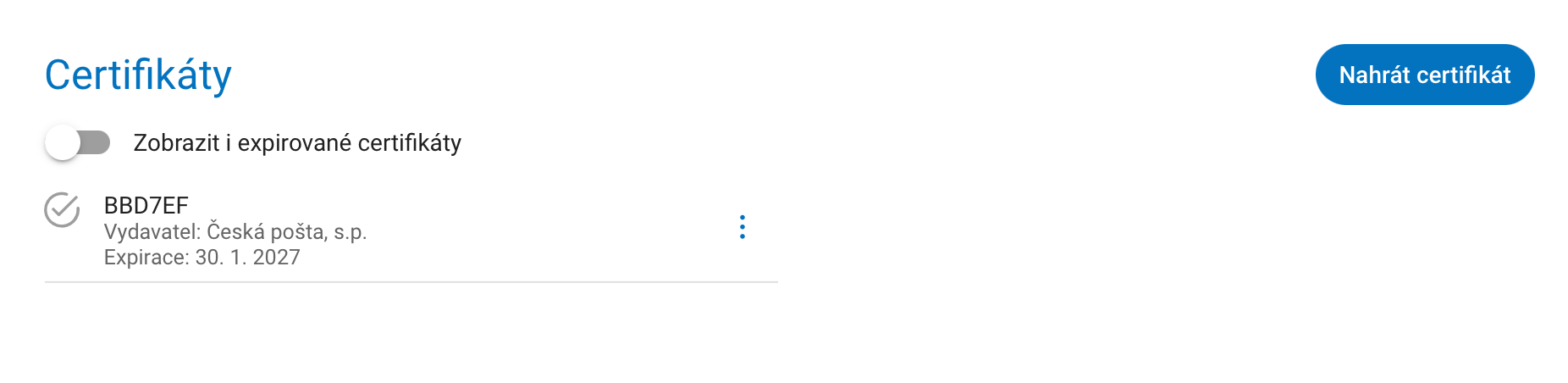 Správa subjektu