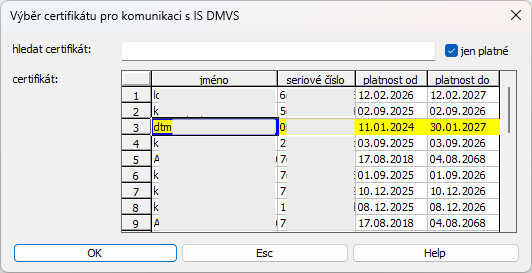 Nastavení komunikace s IS DMVS